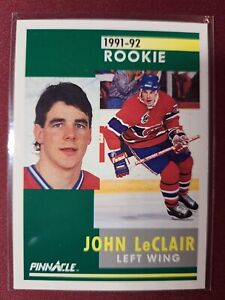 John LeClair ROOKIE 1991-92 Pinnacle #322 Montreal Canadiens NHL Trading Card