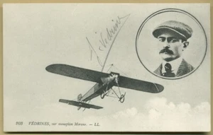 Jules Vedrines (1881-1919) - Famoso aviador francés - Rara foto firmada - 1911 - Imagen 1 de 2