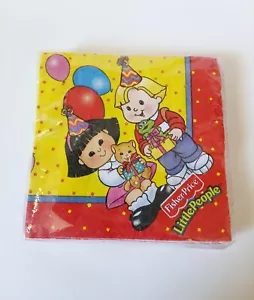 Rare Vintage Fisher Price Little People Birthday Party Napkins Y2K Made In 2000 - Picture 1 of 4