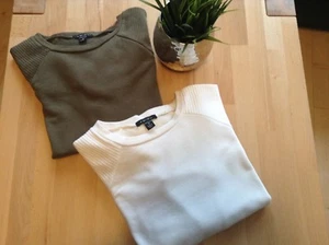 Mädchen Sweatshirts ( 2 Stück), Weiß und Dunkelgrün, Größe M, New Yorker - Bild 1 von 7