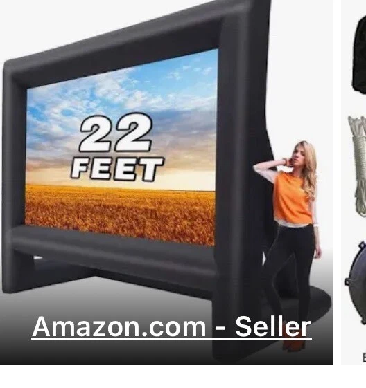 22 FT Inflatable Movie Screen; Blow up Mega Movie Projection Screen - Image 1 of 1