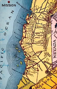 Vintage Map of California Coast from Pacific Novelty Company - Picture 1 of 2