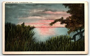 Postcard Sunset on Gulf Clearwater Florida FL UNP - Picture 1 of 2