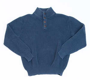 Vintage LL Bean Sweater Men's Medium Henley Tight Knit 90s Hunting READ - Picture 1 of 12