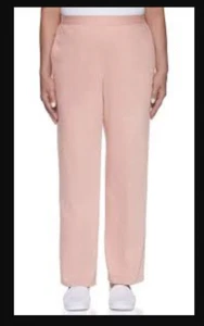 Alfred Dunner SZ 18 P Pink Women's Flat Front Elastic Waist Pull On Pants NWT - Picture 1 of 1
