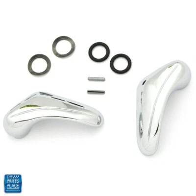 Par de manijas de ventana de ventilación cromadas Nova Chevy II 1968-1972 Foto 1 de 2