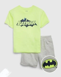 GAP KIDS DC BATMAN BOYS PAJAMAS 2-PIECE PJ SET SHORT SLEEVE SHORT SIZE 14 NEW - Picture 1 of 1