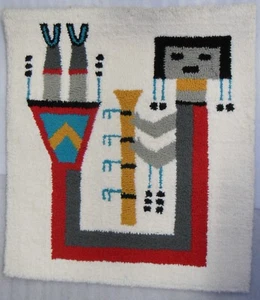 Native American Hand-Crafted Rug / Tapestry ~ 32" x 36" thick & heavy - Picture 1 of 7