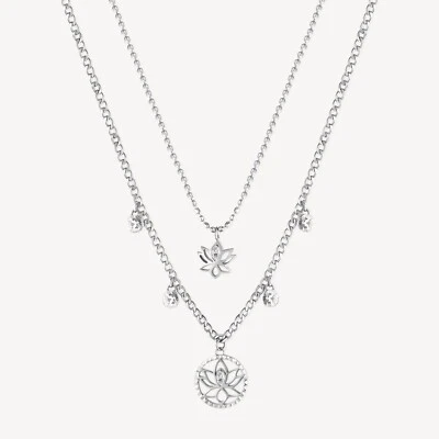 COLLANA DOPPIO FILO DA DONNA BROSWAY LINEA CHAKRA BHKN064 (4577) FIORE DI LOTO - Immagine 1 di 3