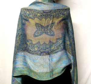 Schal groß Fransen Schmucktöne 22 x 77 Zoll ohne Etikett - Bild 1 von 10