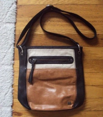 The Sak brown, white, black patch hippie hobo purse multi color interior clean - Image 1 of 4