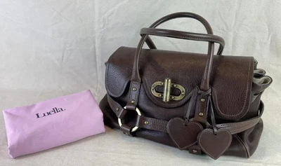 Luella Gisele Cartera Bolso de Mano Bolso Cartera Cuero Marrón Corazón Y2K Foto 1 de 4