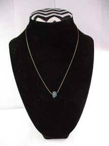 VINTAGE 14k GF 16 ZOLL KETTE GOLD GEFÜLLT 16" KETTE MIT ROHEM AQUAMARIN - Bild 1 von 13
