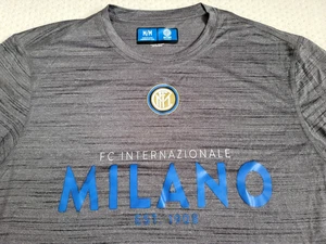 NWT INTER MILAN soccer Milano Long Sleeve Gray Logo T-Shirt, M - Picture 1 of 8