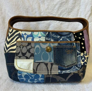 Bolso de Hombro Coach Vintage Autenticado Y2K Denim Patchwork 10808 Cartera - Imagen 1 de 3
