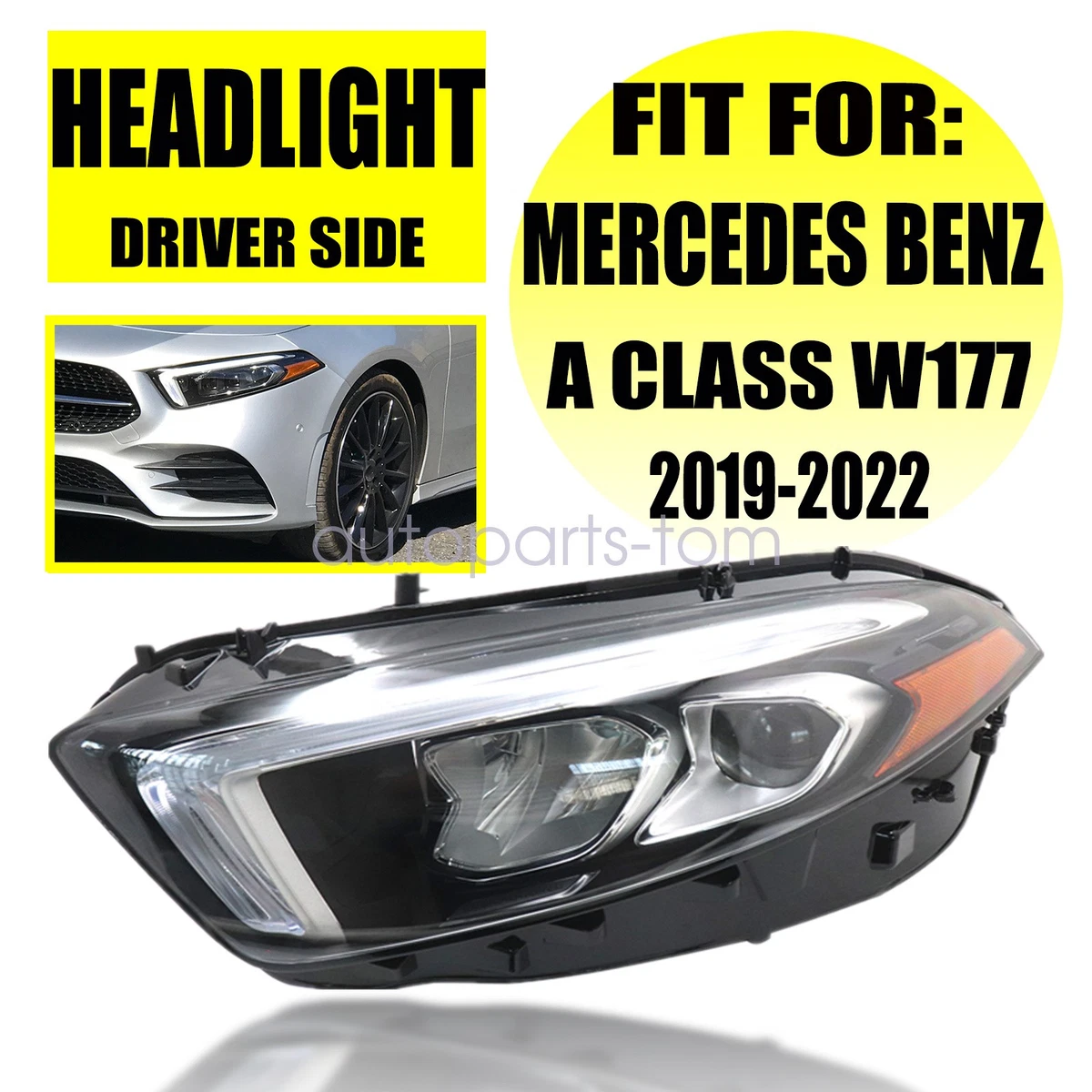 Mercedes-Benz　A200d 左ヘッドライト メルセデスベンツAクラス,w177,a180,a200,a220,高品質,オリジナルのLED