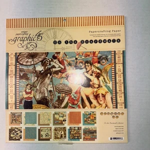 RARO 2009 Grafica 45 RITIRATO "SUL LUNGOMARE" 12x12 CARDSTOCK PAD 20 fogli - Foto 1 di 5
