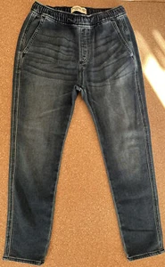 Abercrombie Kids Blue Jean Denim Pants Elastic Waist Boys Size 13/14 - Picture 1 of 11