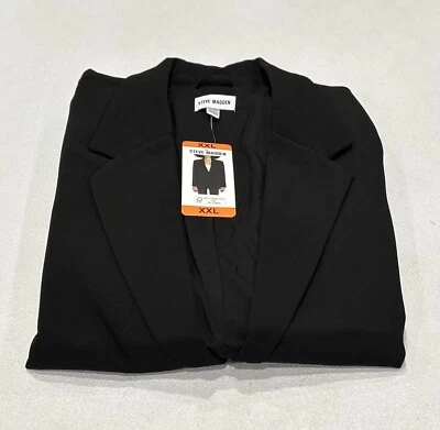 Blazer Steve Madden para mujer de gran tamaño con hombreras, negro, talla XXL Foto 1 de 4