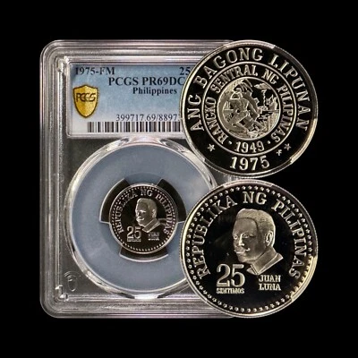 FILIPINAS. 1975, 25 Sentimos - PCGS PR69 - Juan Luna, artista activista filipino Foto 1 de 4