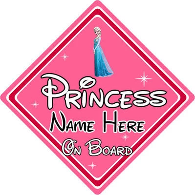 Baby an Bord Autoschild - Disney Prinzessin Elsa aus den Eiskönigin - personalisieren