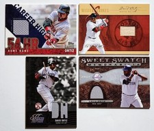David Ortiz 4-Card Game-Used Relic Lot