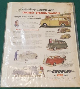 Anuncio original para Crosley "Sorprendente, nuevo Crosley Station Wagon" - Imagen 1 de 1