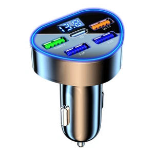 5-Port Auto Schnellladegerät 4 USB 3.1A Typ-C PD Zigarettenanzünder Adapter - Bild 1 von 8