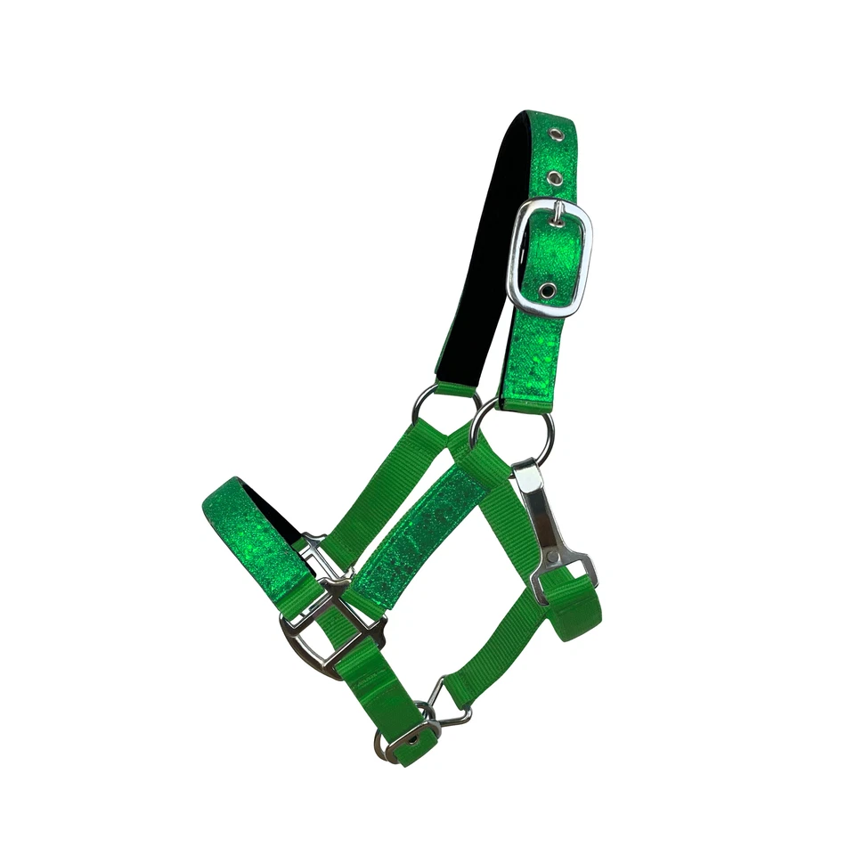 Suporte ajustável de náilon forrado de neoprene para pônei com sobreposição de glitter - Imagem 1 de 1