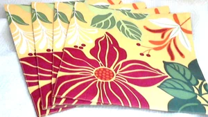Juego de 4 manteles individuales Brite Flower 14"x14" respaldo oliva NUEVOS NTags - Imagen 1 de 3