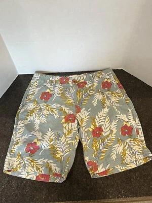 Pantalones Cortos Tailor Vintage Para Hombre Talla 36 Azul Y Rojo Flor Mezcla de Lino Island Feel🔥 Foto 1 de 4