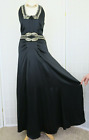 Spotlight by Warehouse Black Silk Beaded Halterneck Maxi Dress Size 6 Back Ties