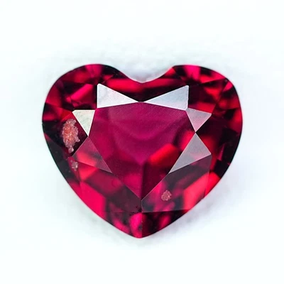 1,70 quilates corazón perfecto 7,4 x 6,4 mm 100 % natural púrpura rosa mozambique rodolita Foto 1 de 4