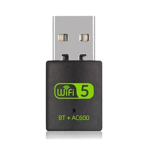 Black Mini USB Wireless Blue-tooth 5.0 Adapter 2.4G/5GHz WiFi Receiver - Afbeelding 1 van 5