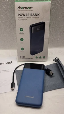 Banco de energia portátil Charmast W1056 10.400mAh azul marinho #TX1115c - Imagem 1 de 4