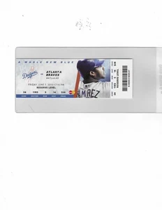 DODGERS vs ATLANTA BRAVES 6/7/2013 TICKET - Picture 1 of 1