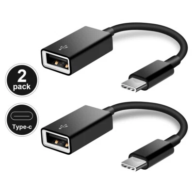 2PACK Type C OTG Cable USB 3.1 Male To USB Type-A Female Adapter Connector - Image 1 of 4