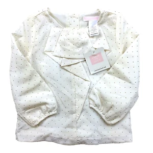 NUEVO CON ETIQUETAS JANIE & JACK NIÑAS PEQUEÑAS MARFIL BEIGE FIESTA BLUSA TOP CAMISA 18-24 MOS - Imagen 1 de 7