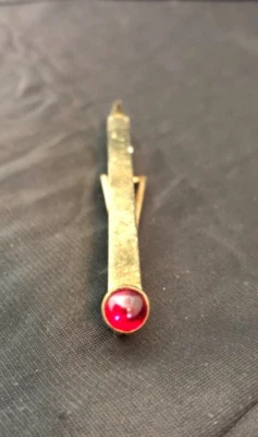 Tie Clip, Designer Anson Red Stone and Mechanical Pencil Mid Century Circa 1950s - Image 1 of 4