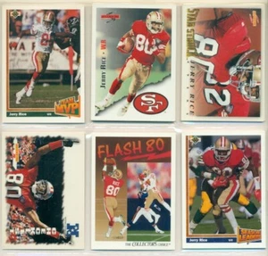 NFL - FOOTBALL - JERRY RICE - 6 DIFFERENT CARDS - SAN FRANCISCO 49ers - Picture 1 of 2