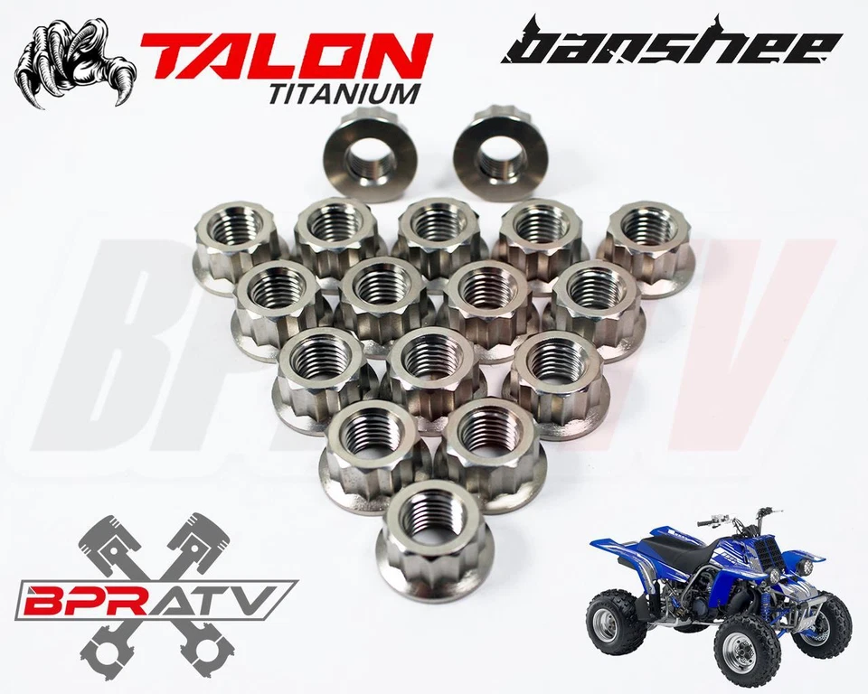 Best Yamaha Banshee 350 TITANIUM Lug Nuts Nut Complete Kit Front Rear Set of 16 - Image 1 of 4
