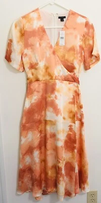 Vestido Ann Taylor Factory Tie Dye Midi Imitación Envolvente Talla 0 Mangas Acampanadas NUEVO $119 Foto 1 de 4