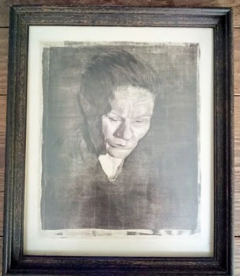 RARO GRABADO KATHE KOLLWITZ MUJER CON CABEZA INCLINADA 1905 FIRMADO MARCO PERSONALIZADO LEER Foto 1 de 4