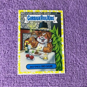 Refined Reggie 98a Garbage Pail Kids GPK Yellow Parallel Food Fight