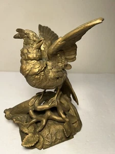 Rare Antique Brass Bird Branch Tree 9.25” - Picture 1 of 18