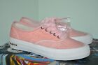 SeaVees for J. Crew Legend Sneakers in Pink Velvet Ribbon Laces Size 7
