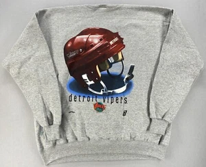Vintage Detroit Vipers Lee Sport Sweatshirt Hockey Men’s XL Gray NOS w/ Tags - Picture 1 of 24