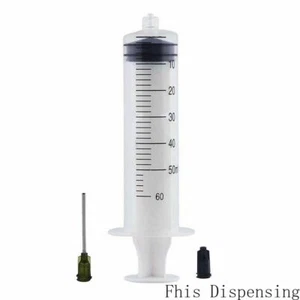 50cc Luer Lock Syringes with 1.5 Inch 14G Blunt Needles Pack of 10 - Picture 1 of 6
