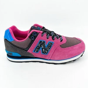 New Balance 574 Classics Pink Grey Blue Kids Running Sneakers KL57407P - Picture 1 of 6