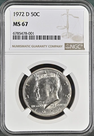 1972-D 50C Kennedy Half Dollar NGC MS67   6785478-001 Cover